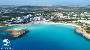 World famous Nissi Beach from the Everything Ayia Napa drone.